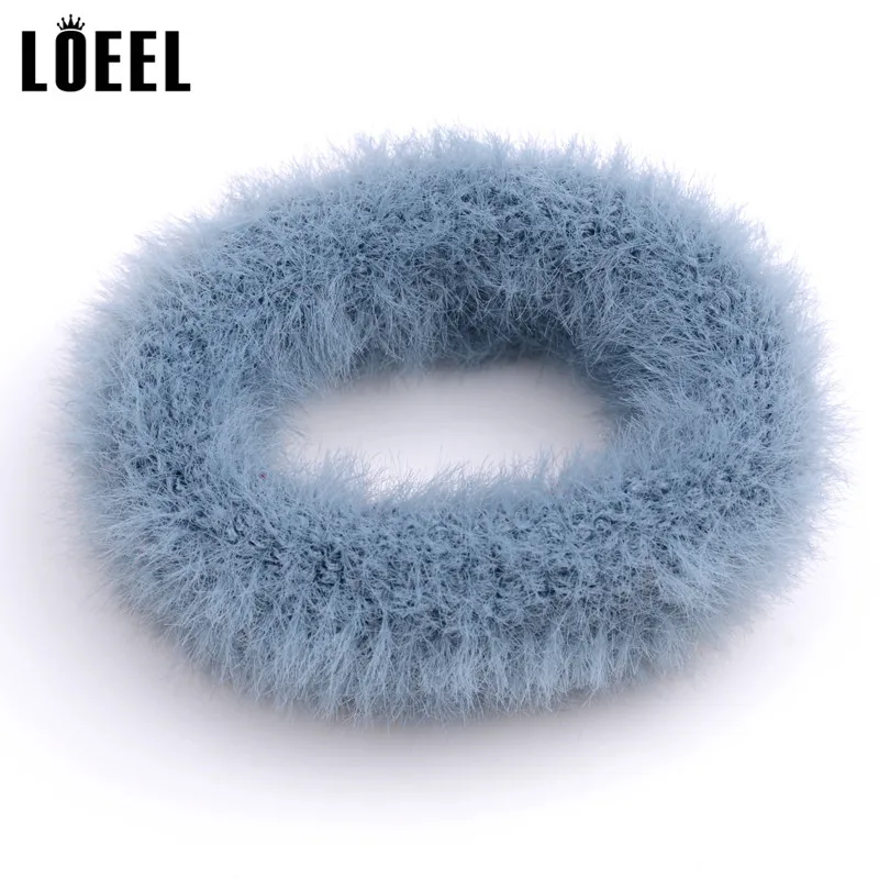 Scrunchies Hair Band Candy Color Ties Headbands Autumn Winter Women Girl Solid Plush Ponytail Holder Accessories |
