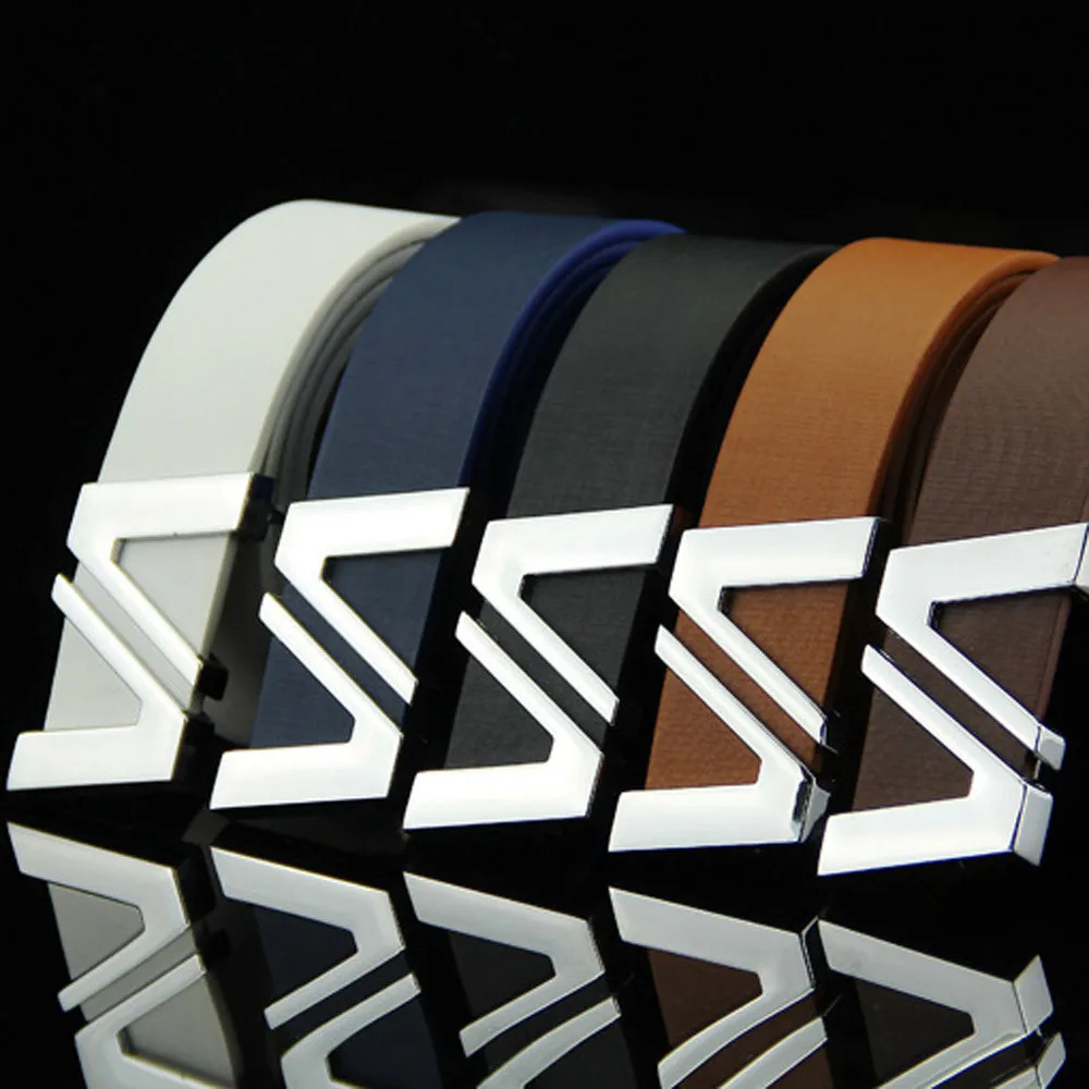 

New Fashion Mens Leather Smooth Girdle Buckle Waistband Waistband Leisure Belt Strap Cinturones Para Mujer La Ceinture