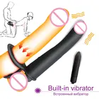 Страпон с двойным проникновением для мужчин, вибратор на ремешке, анальная пробка для мужчин, интим-игрушки для взрослых