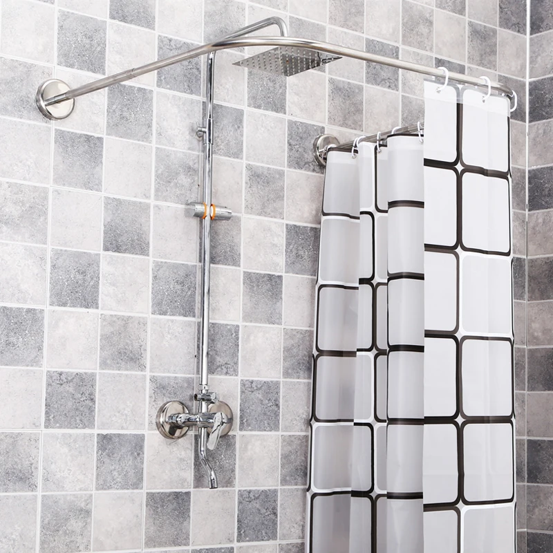 Раздвижной угловой штанга для душевой занавески 31 47 дюймов без штамповки рейка