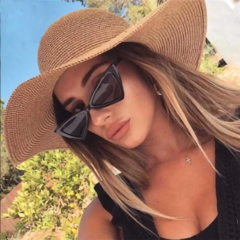 AOXU новинка винтажные треугольные кошачий глаз солнцезащитные очки для женщин 2019