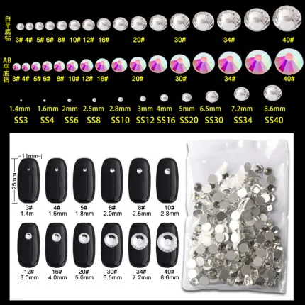 Стразы Crystal AB Супер Блестящий SS3-SS50 Non Hot Fix FlatBack шитье стразами &amp Fabric Garment Nail Art