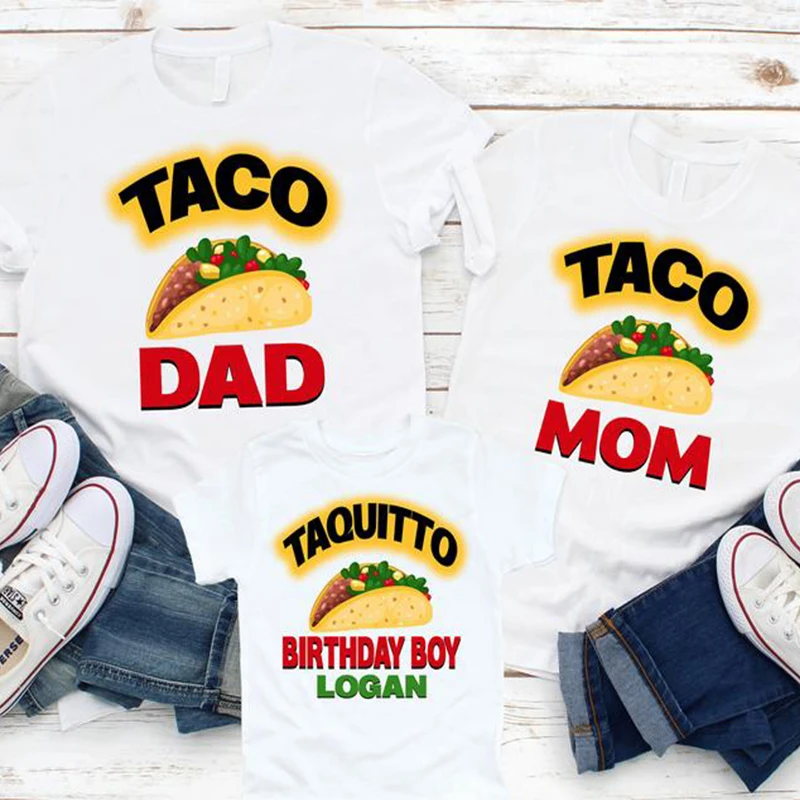 

Family Taco Themed Birthday Shirts Family Tshirts Taco Matching Birthday Tee Mommy and Me Fashion Print Big Sister 2022