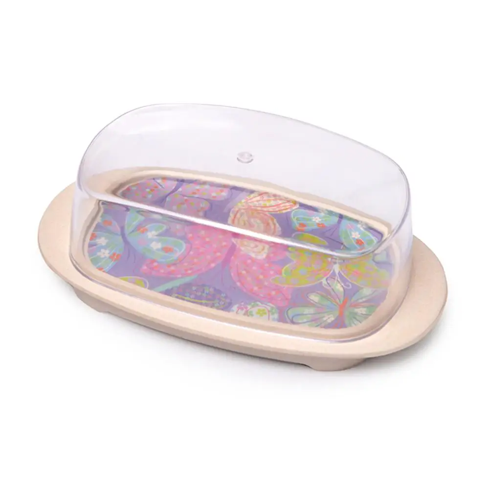 Fissman бамбуковое волокно коробка для масла контейнер сыра сервер хранения поднос