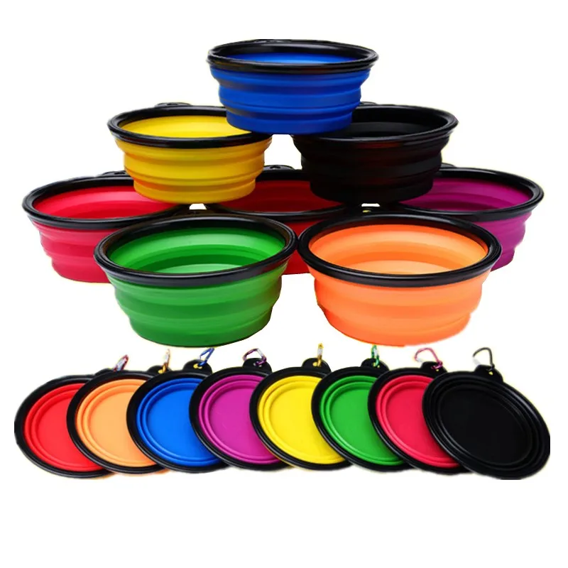 1 шт. силиконовая миска для собак складная дорожная питомцев кошек еды миски