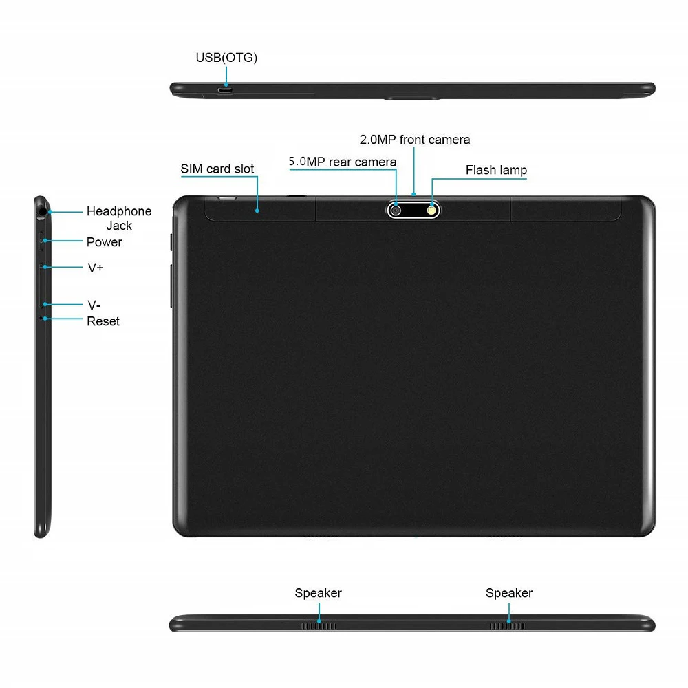 New Google Market 10 inch Tablet Android 9.0 8 Cores 32/64GB Dual Camera 8.0MP Tablet PC Type-C Charge WIFI GPS 4G LTE bluetooth