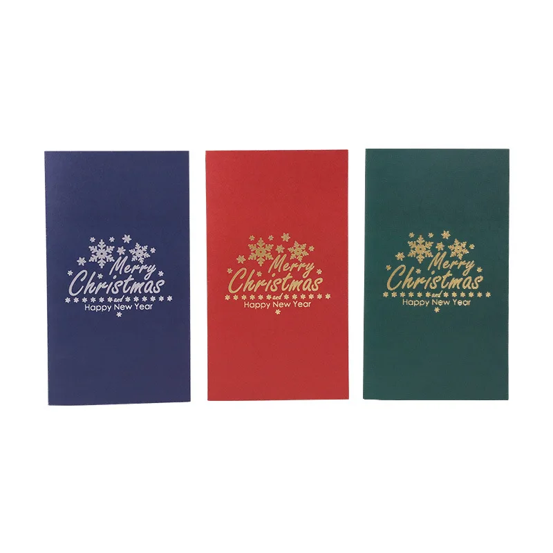 

3pcs Glitter Christmas Tree 3D Pop-Up Greeting Card Merry Christmas Greeting Cards Gift for Kids EM88
