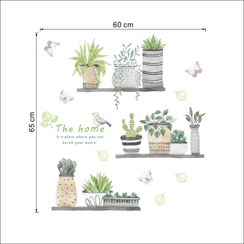 3D садовые растения цветы бабочки наклейки на стену Детские окна домашний Декор