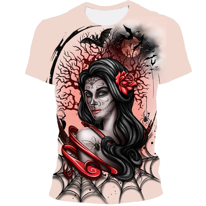 

New Brand Oversized T-shirt Punk Style Skull 3D Printed T-shirt Men's Tops Street Hip Hop Skull Punisher T-shirt dropshippin