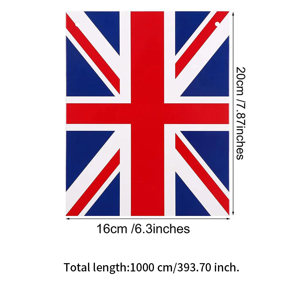 

10m British Bunting Banner 2021 European Football Championship String Hanging Flags Decor United Kingdom Uk National Flag