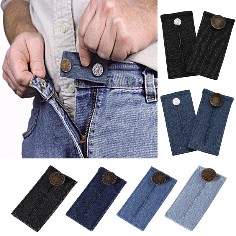 

Unisex Waistband Extenders Skirt Trousers Jeans Waist Expanders Button Pant Elastic Extender Adjustable Belt Extension Buckle