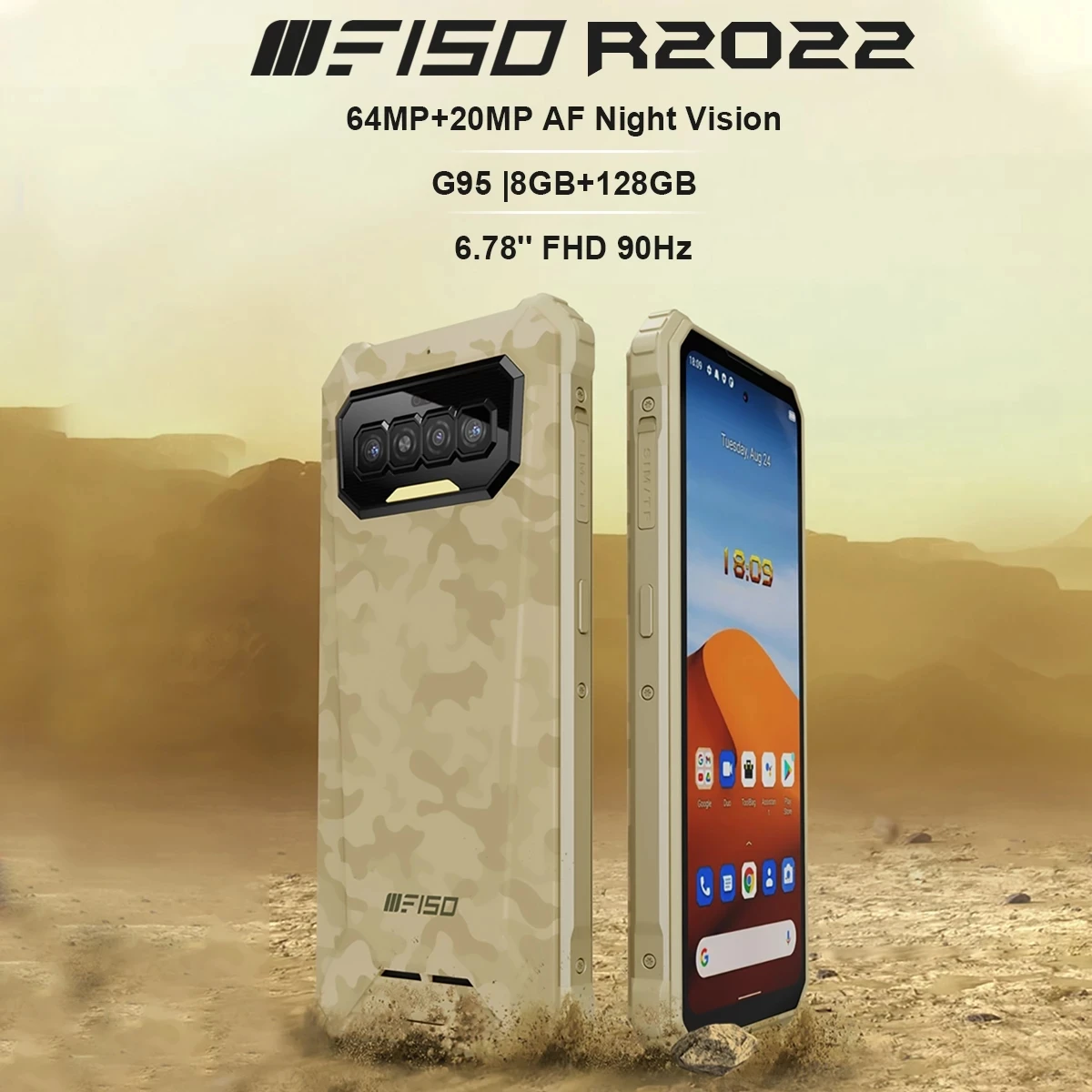 Iiif150 r2022 android 11 telefone áspero 8gb + 128gb smartphone 64mp + 20mp câmeras duplas celular impermeável ip68 telefone móvel 8300mah (0)