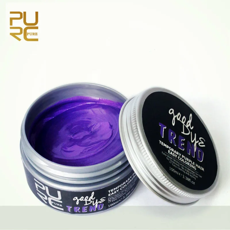 

PURC 100ml Temporary Hair Dye Disposable Fashion Molding Coloring Mud Cream Grey Red Grey White Yellow Green Blue Hair Color Wax