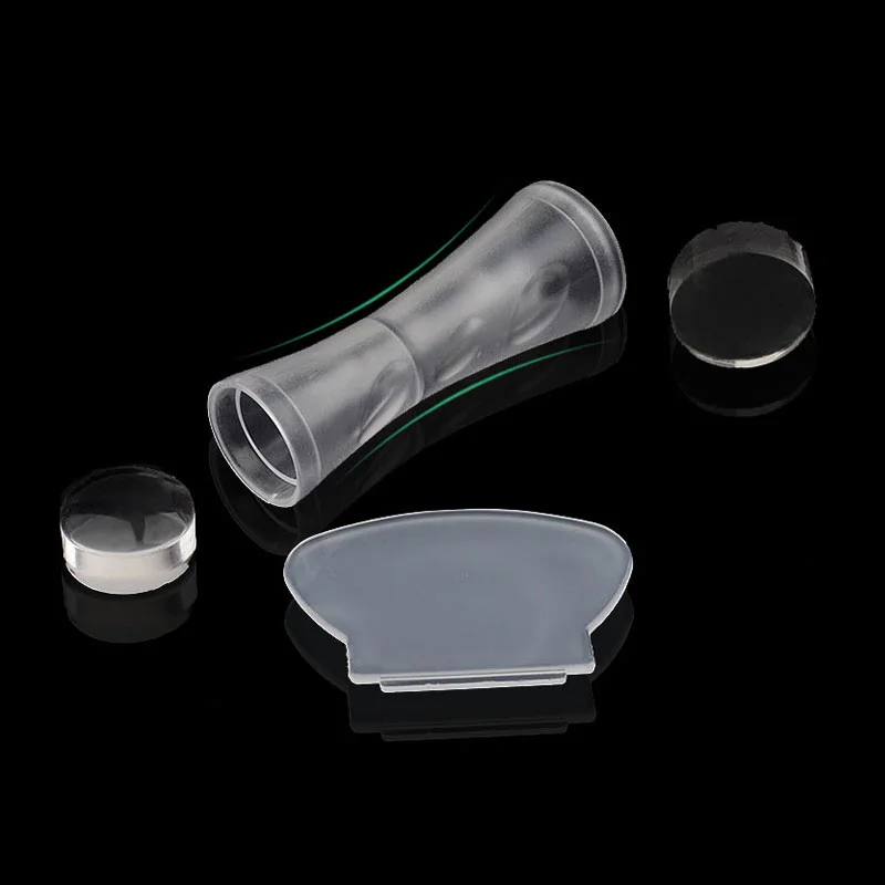 Double Heads Clear Nail Stamper Scraper Set Silicone with Stamping Polish for DIY Stamp Art Tool | Красота и здоровье