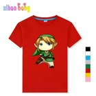 Летняя хлопковая Футболка уличная одежда для мальчиков и девочек с 3D принтом Легенда игры Zelda, топы для детей от 2 до 15 лет