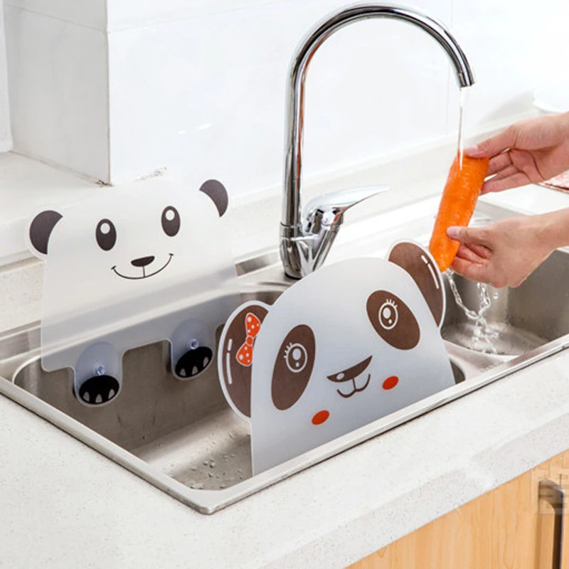 

Anti Splash Water Baffle Board Water Guard Splatter Kitchen Sucker Sink Tool Cute Panda DSD666