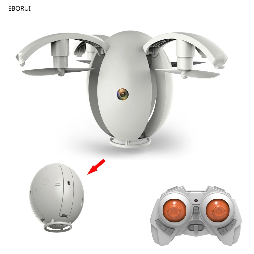 EBORUI K130 RC Drone Fold Transformable Egg Drone 2.4G Selfie Drones RC Quadcopter w/ 0.3MP Wifi FPV Altitude Hold 3D Flips RTF