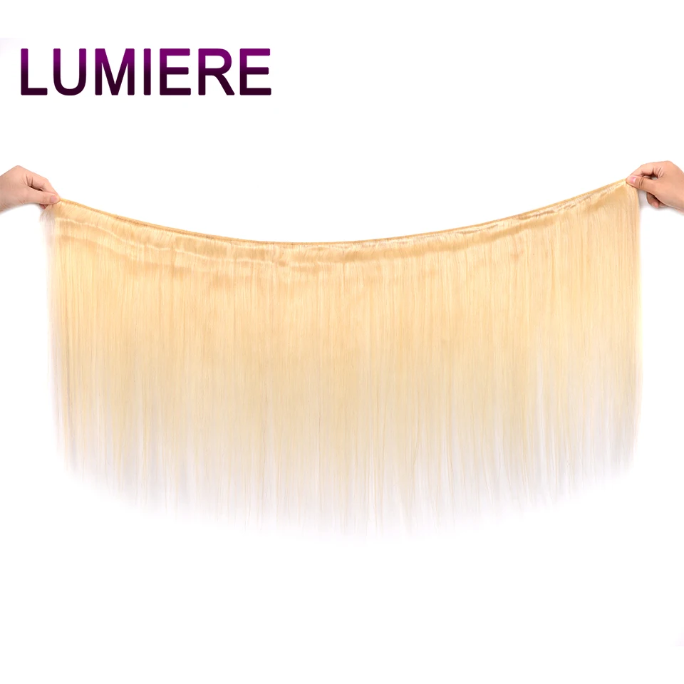 Lumiere волосы 613 светлые бразильские волосы пучок прямой переплетения Remy человеческие волосы пучок s 10-26 дюймов 3 шт для наращивания