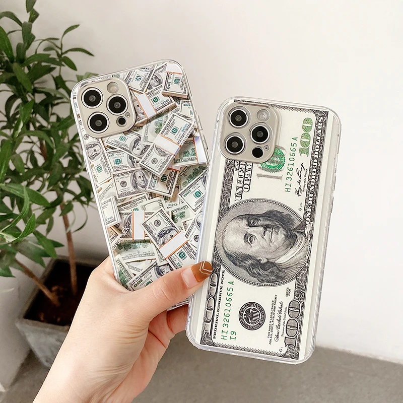 

United States 100 USD $ Dollars Billionaire Phone Case for IPhone 7 8 Plus 12 11 Pro X XS MAX XR America Benjamin Franklin Capa