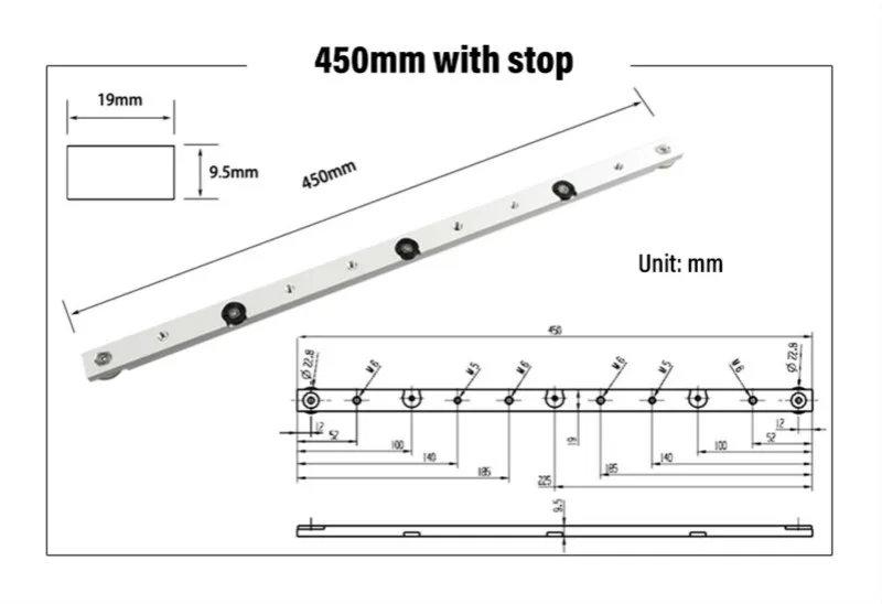 Aluminium alloy T-tracks Slot Miter Track And Miter Bar Slider Table Saw Miter Gauge Rod Woodworking Tools DIY