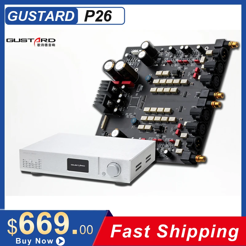 Полностью сбалансированный предусилитель GUSTARD P26 класса A двойной операционный