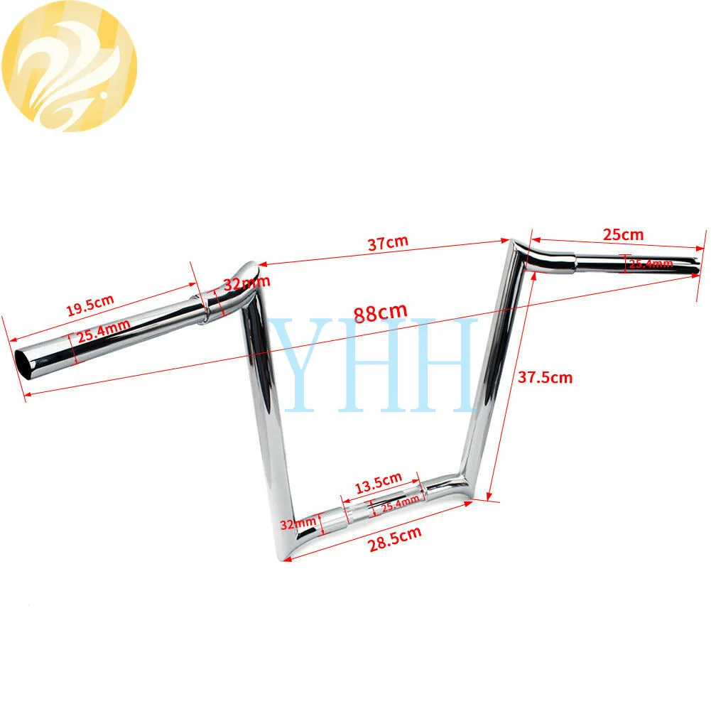 14 &quotRise Motor Hamdle Bar хромированная Ape вешалка бар 1 1/4&quot руль мотоцикла для дороги Glide