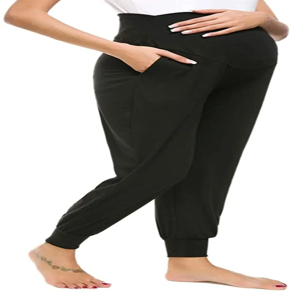 

Fashion Maternity Pants Solid Color Hip Leggings Trousers Lift Elastic Belly Protection Comfortable Soft Pregnant Women Clothes