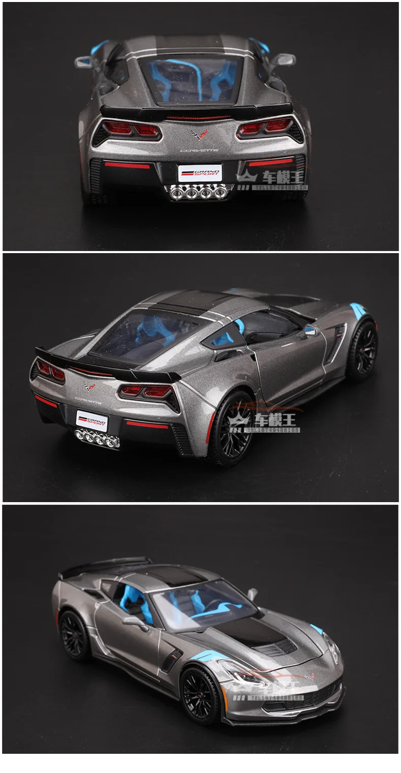 Масштаб 1:24 Chevrolet Corvette Z06 ZL1 имитация литья под давлением металлическая модель автомобиля сплав автомобиль игрушки для мальчиков подарки коллекция Горячая колесо