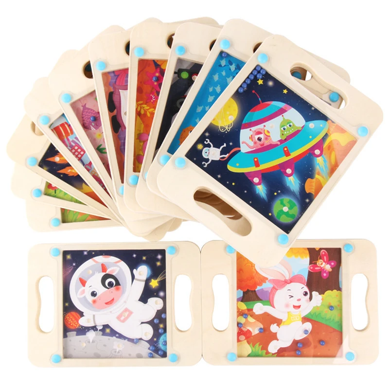 

Children Logic Balance Education Wooden Math Block Toy Intellectual Maze Beads Board Children Early Learning Toys