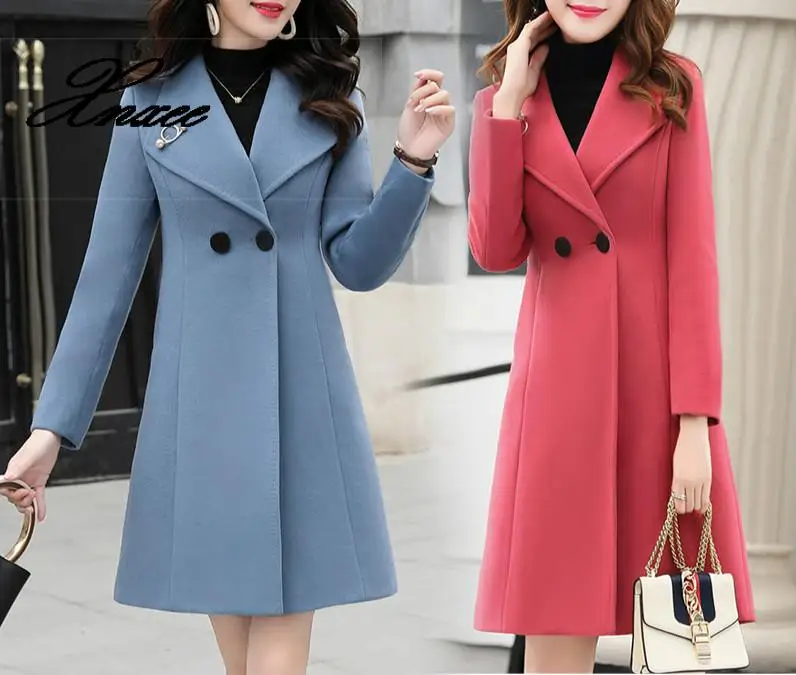 

Xnxee Autumn and Winter Slim Woolen Coat Women Clothing Womens Winter Jackets and Coats Plus Size Streetwear
