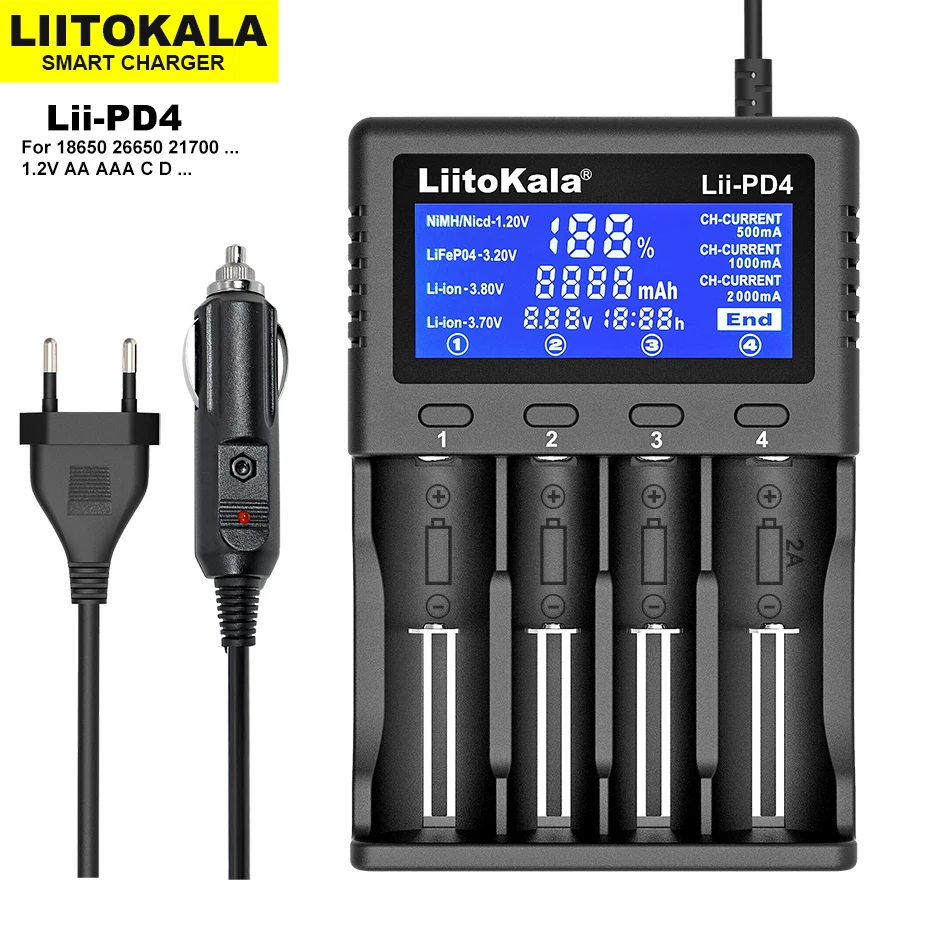 liitokala lii 500 lii pd4 lii 500s lii s8 lii 600 lcd 3 7v 18650 18350 18500 21700 14500 26650 aa nimh lithium battery charger free global shipping