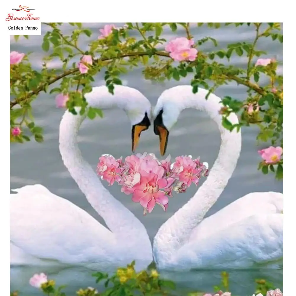 

Pintura diamante conjunto diy cisne imagem de strass adesivo de parede diamante bordado animal kits ponto cruz decorao da