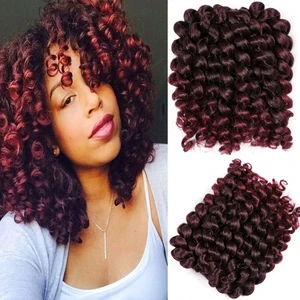 Curly Twist brown Black Jamaica Crochet Braids Hair 75g/Pack 8 Inch 20 Strands/pcs Synthetic Ombre Braiding Hair Extention