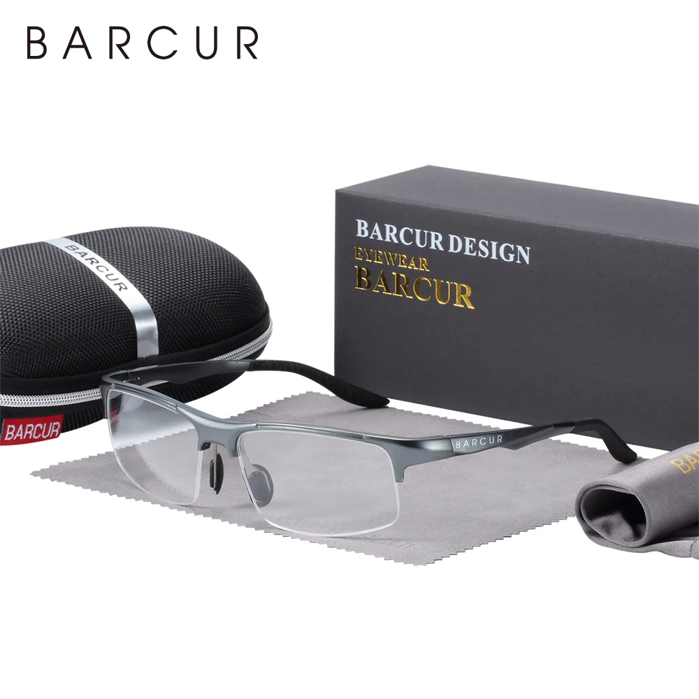 BARCUR дизайнерские очки с алюминиевой оправой из магния мужские прямоугольные