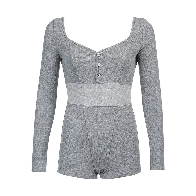 

Donsignet Fashion Women's Jumpsuit New Casual Solid Color Commuter Hit Color Big U-neck Halter Basic Long-sleeved Jumpsuit Sexy
