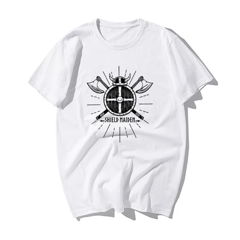2019 Новая мода Викинги Футболка мужская крутая щит викинга Девичья футболка