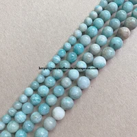 genuine semi precious b quality natural brazil mixed amazonite stone round loose beads 6 8 10 mm pick size for jewelry making