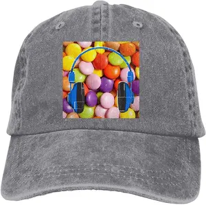 Candy and Music Sports Denim Cap Adjustable Unisex Plain Baseball Cowboy Snapback Hat