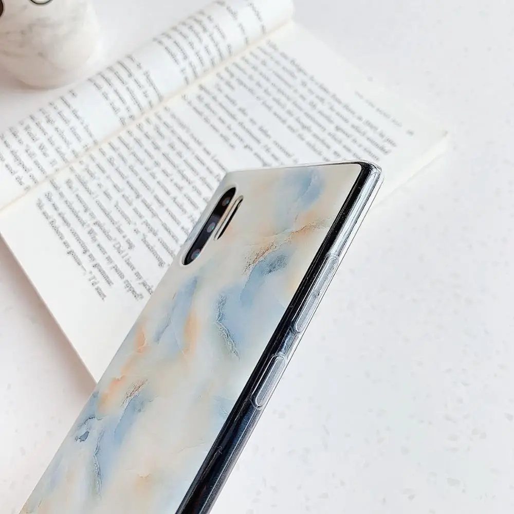 Матовый мраморный чехол для телефона samsung Note 10 pro антидетонационный мягкий IMD