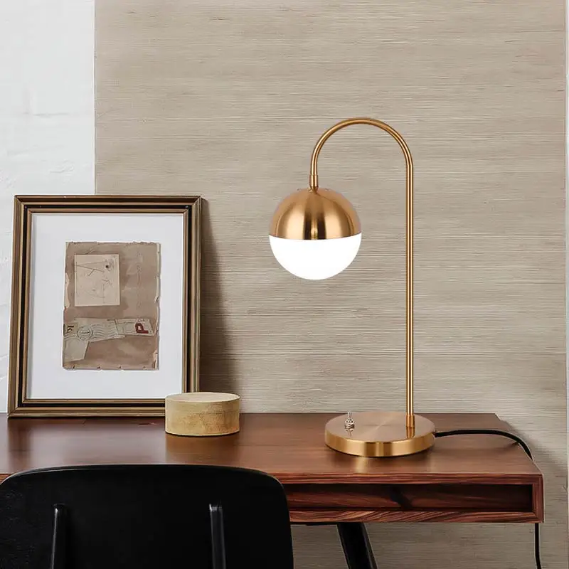 Скандинавские светодиодные настольные лампы современный стеклянный абажур