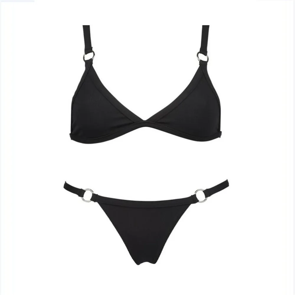 

Women 2020 Push Up Padded Swimsuit Summer Beach Bathing Suit Beach Swimming Fit Metal Ring Sexy Bikini Set New Swimwear