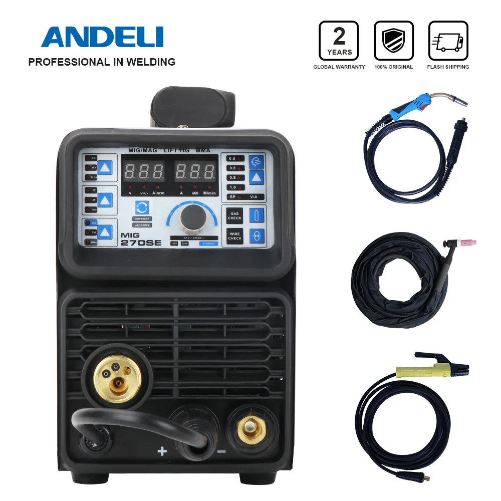 ANDELI MIG 270SE Портативный интеллигентая (ый) сварщик 110V/220V МиГ сварочный аппарат для
