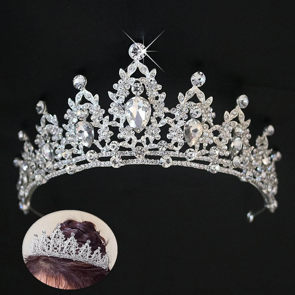 Изысканная свадебная тиара с хрустальной короной для невесты Роскошная повязка