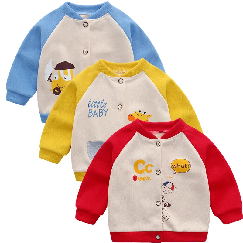 

Cartoon Japanese three-piece cartoon baby spring and autumn jacket warm long-sleeved solid color boys and girls jackets
