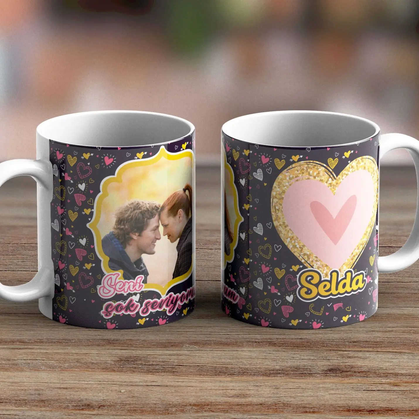 

Personalized Photo Heart Mug Cup