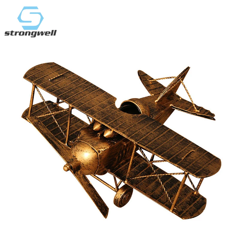 

Strongwell Vintage Iron Airplane Miniature Figurines Creative Detachable Plane Model Home Decoration Retro Metal Aircraft Crafts