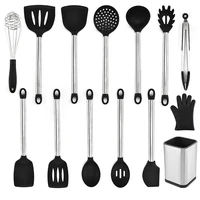 silicone kitchenware cookware cooking tool non stick spatula ladle tongs egg beaters shovel spoon soup kitchen utensils set