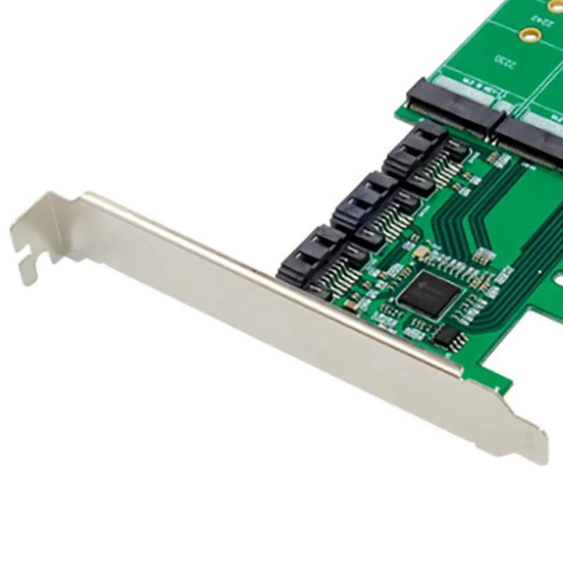 

PCI-E X4 SATA 3.0 + M.2 B Key SSD Adapter Expansion Card for PC