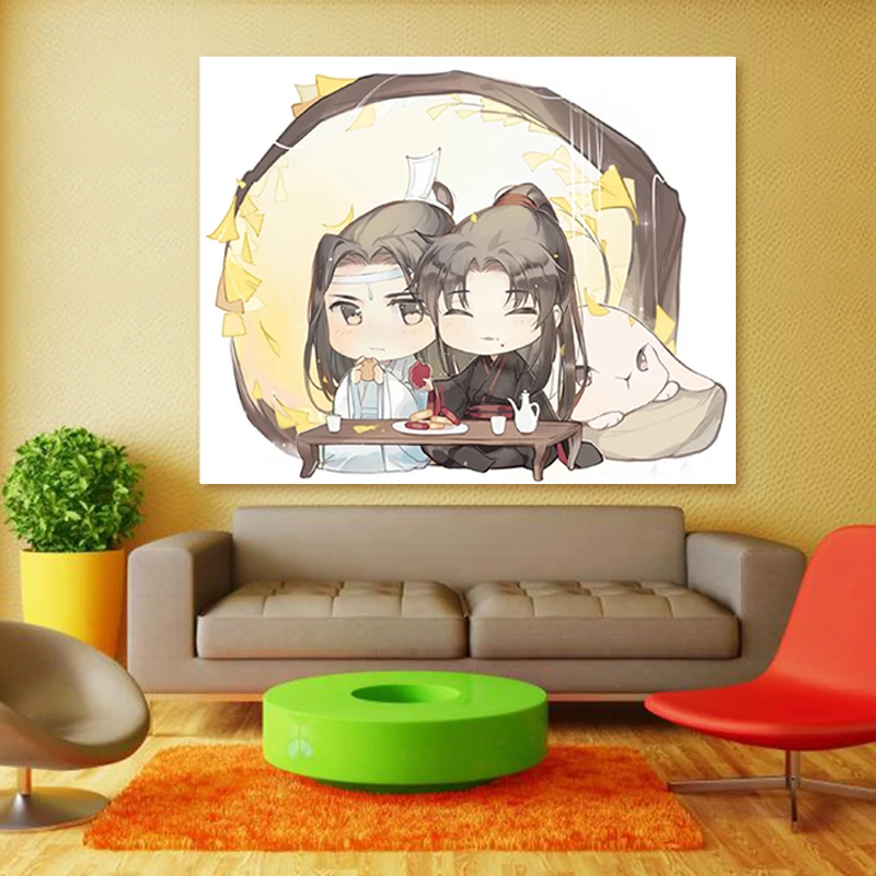 DIY Цифровая живопись синий забудьте машина Рисунок Аниме Искусство гостиная