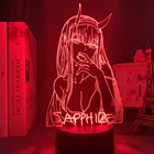 Аниме Waifu подарок Дарлинг в Franxx ноль две светодиодные лампы для спальни Декор ночник Ночной свет ноль два сапфира Настольная 3d лампа